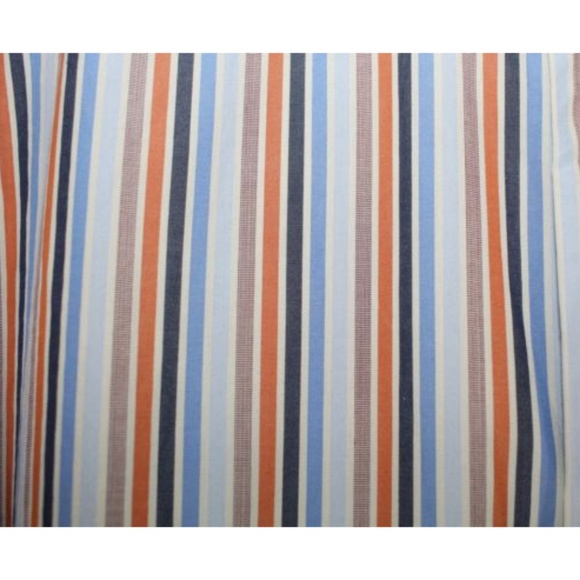 Orange & Blue Striped Button Up Shirt Size Large - Picture 4 of 5